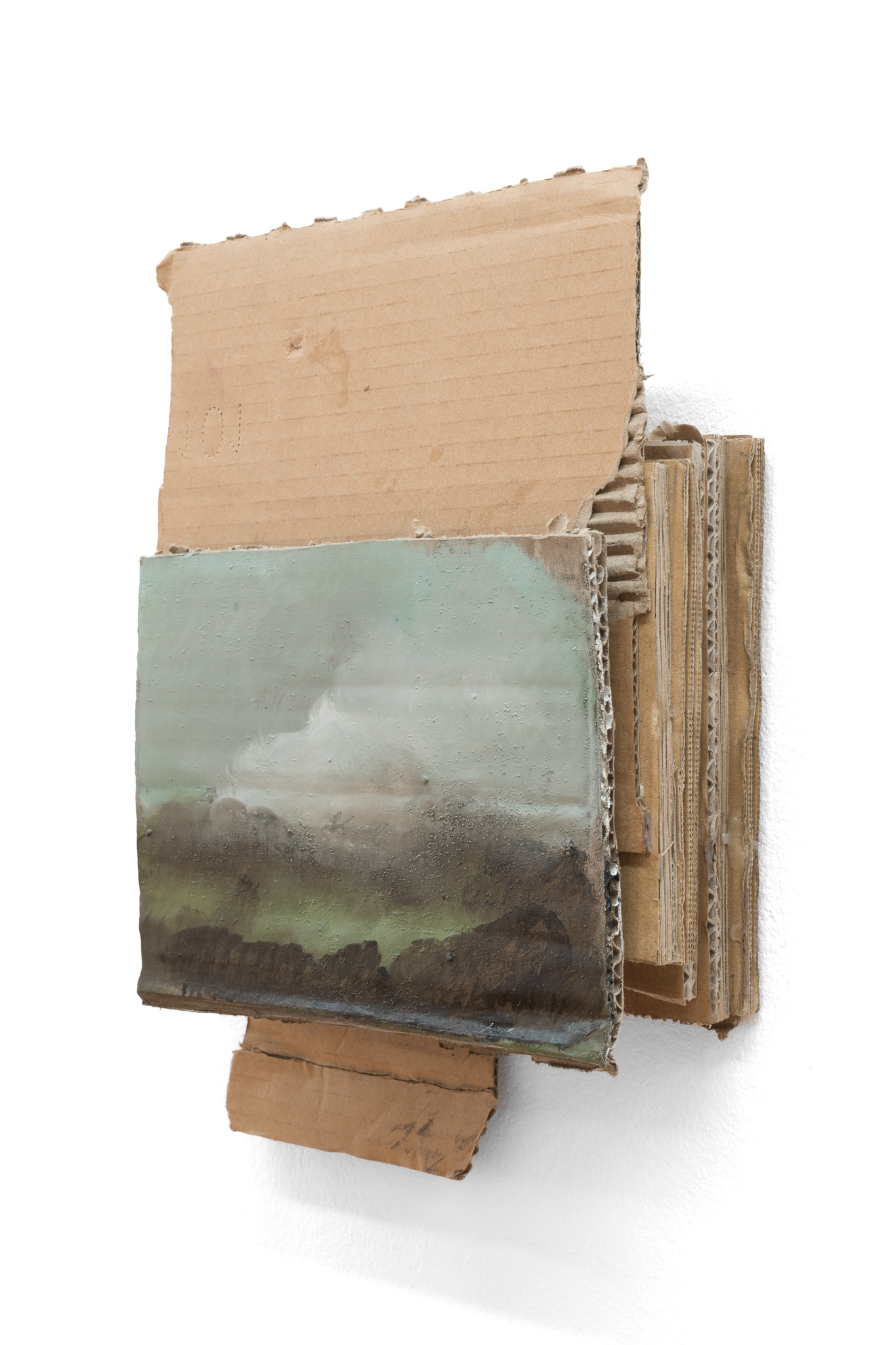Veduta no. 101, 2020, oil on cardboard, 14 × 20 × 6.5 cm