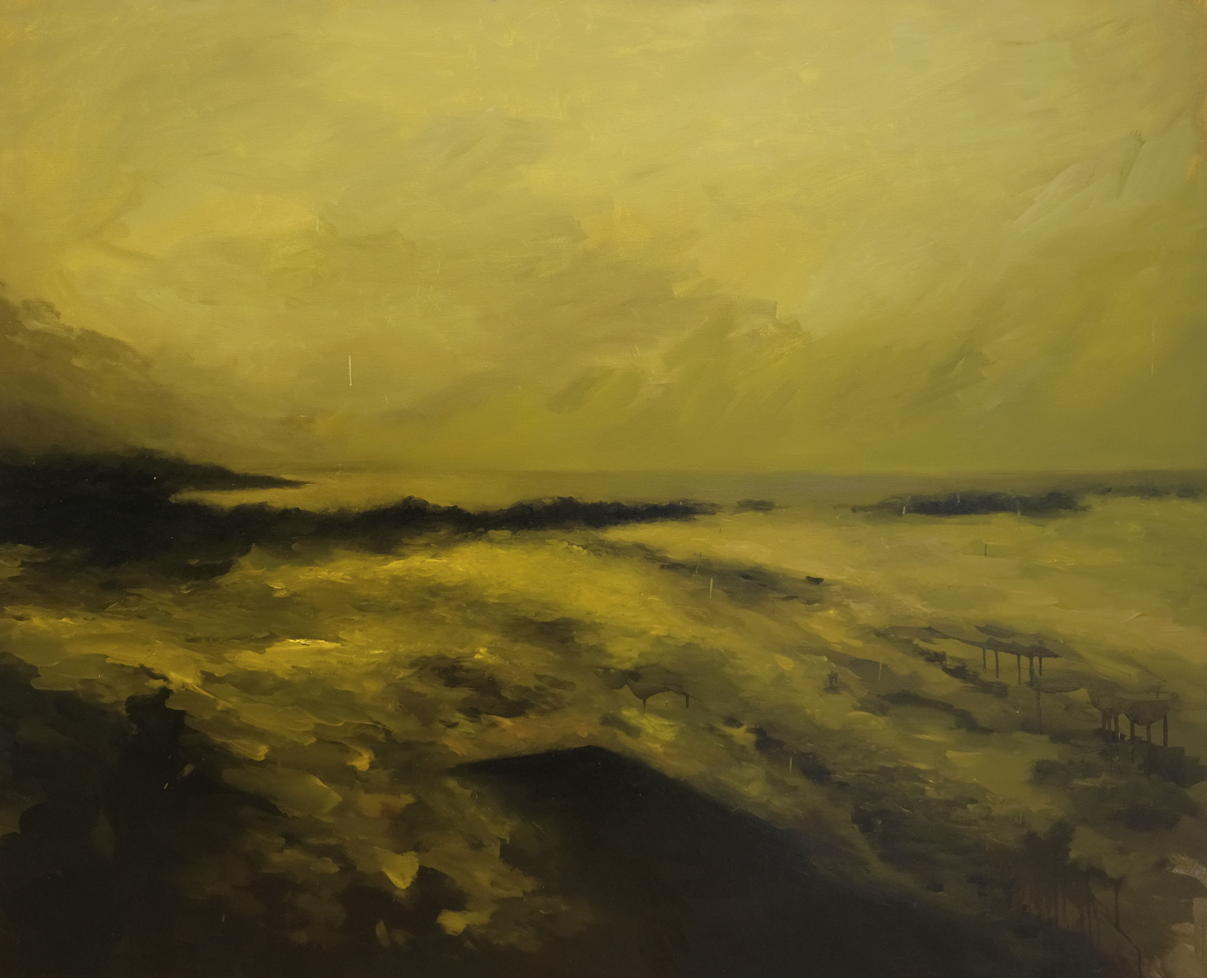 Allá donde las playas rotas nos muestran el cielo, 2017, óleo sobre lienzo, 145 × 180 cm