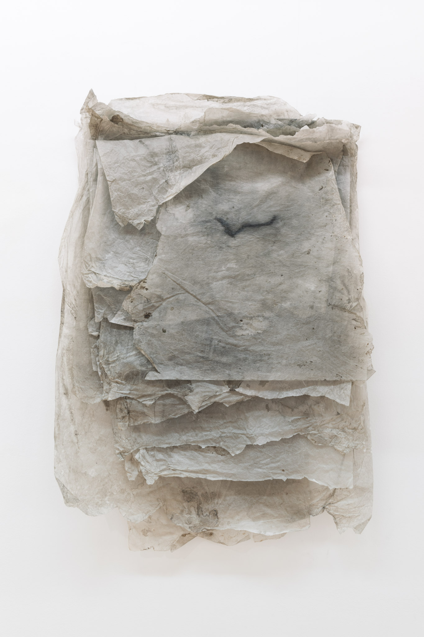 17 days walking, 2018, mixed media on paper, magnets, 115 × 87 × 18 cm