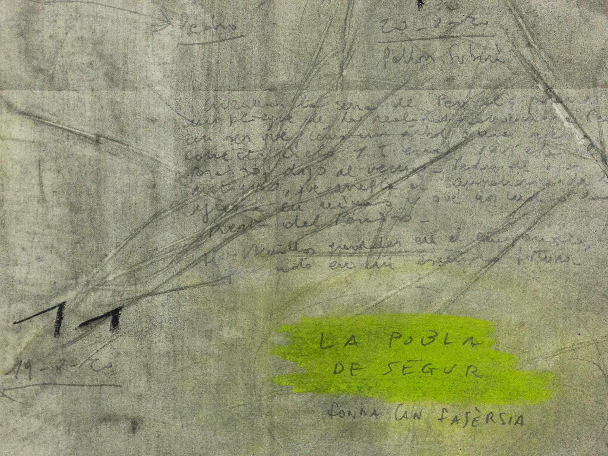 Mapa de viatge (Grand Tour 2020), 2020, tècnica mixta sobre paper, 150 × 300 cm