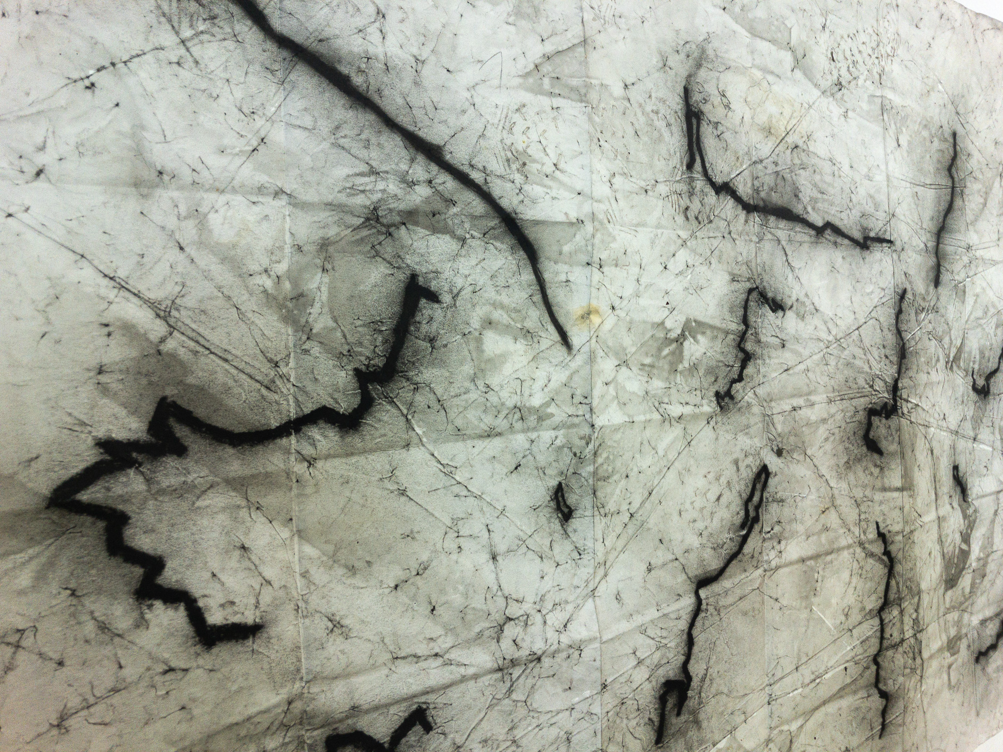 18 dies de camí (Grand Tour 2020), 2020, tècnica mixta sobre paper, 150 × 300 cm