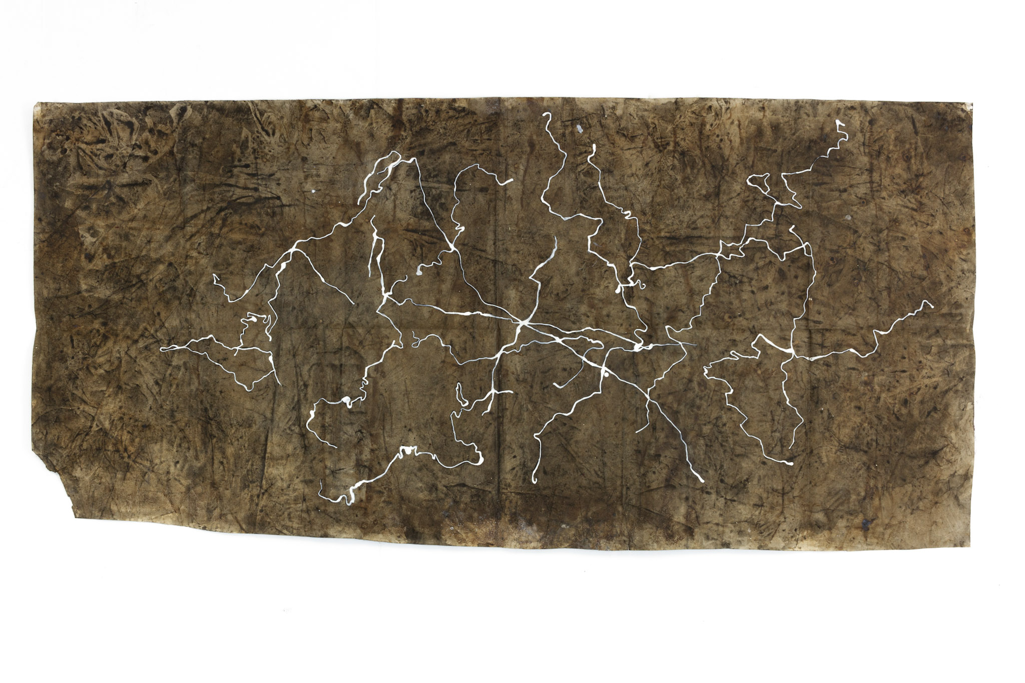 Territorio impossibile I (Grand Tour 2020), 2020, tecnica mista su carta, 71 × 148 cm