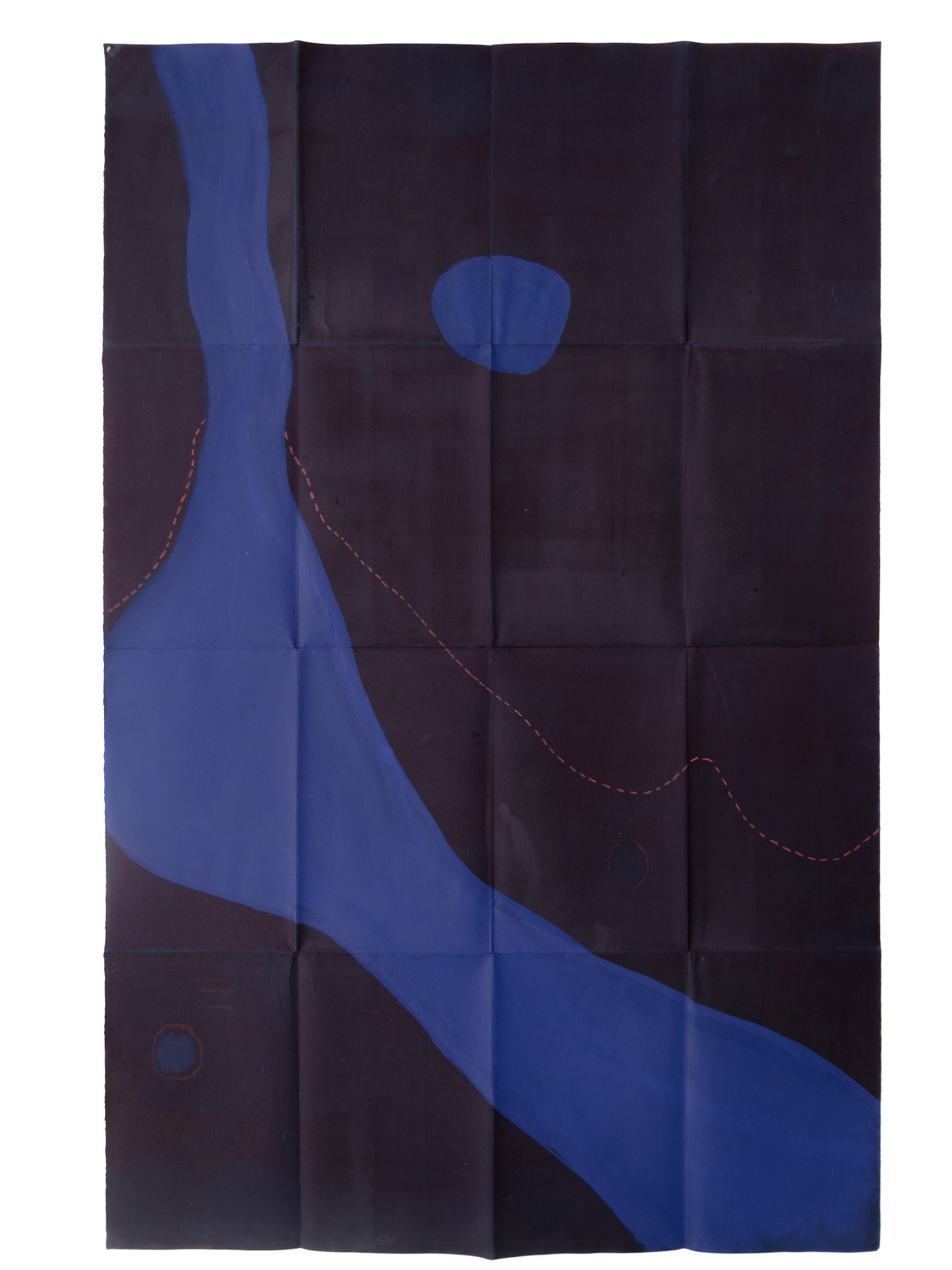 Mapa nocturn III, 2018, tècnica mixta sobre paper, 100 × 70 cm