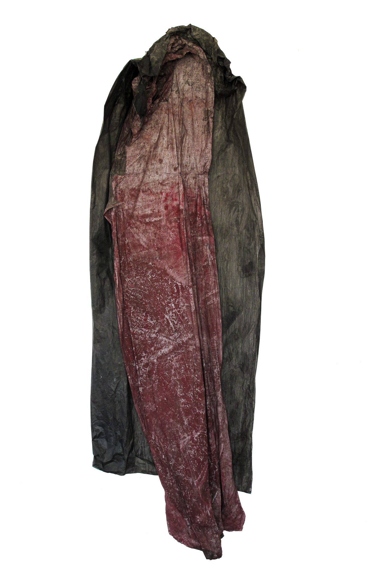 Shroud I, 2019, mixed media on paper, magnets, 230 × 75 × 40 cm