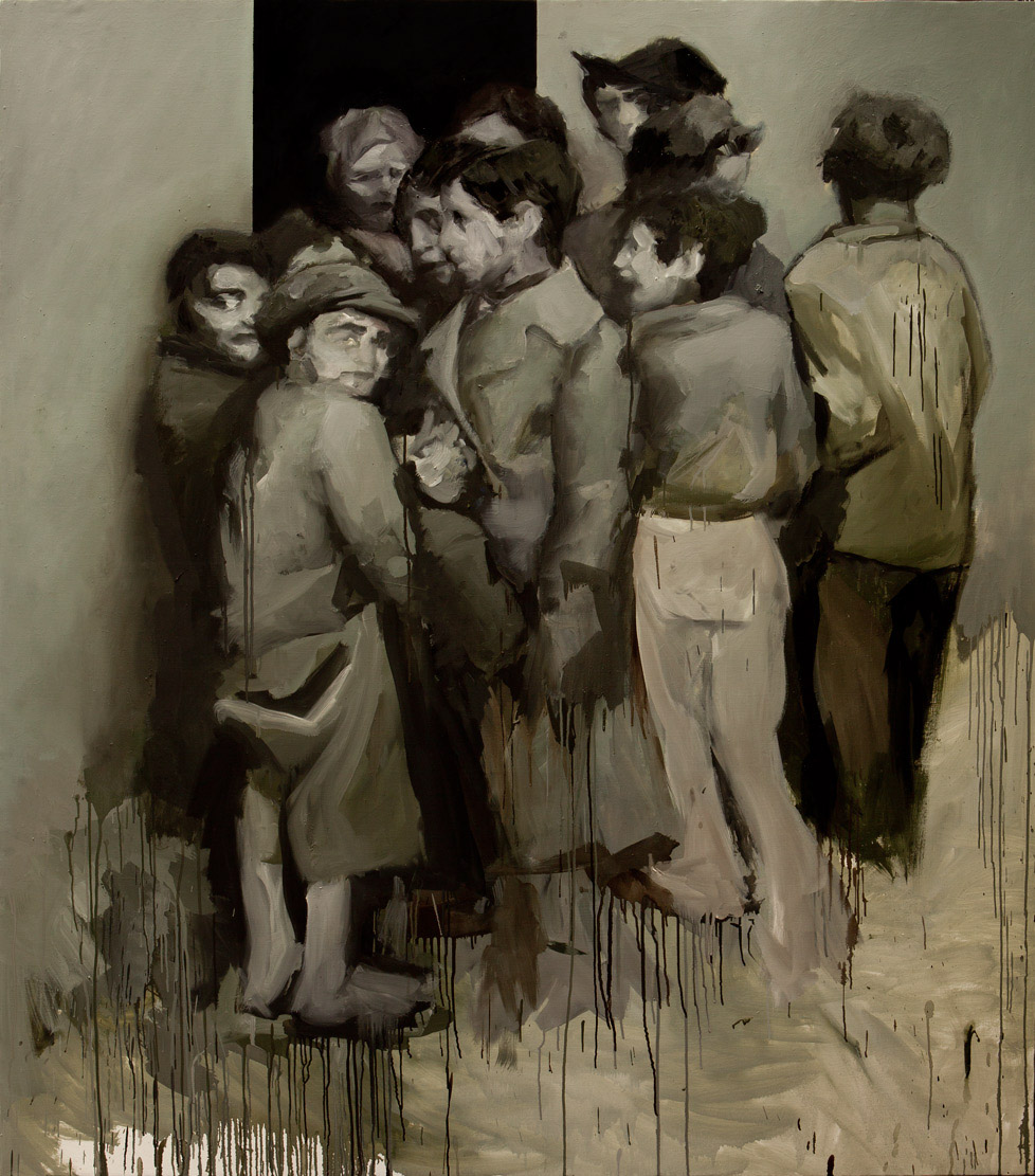 Refugiados III, 2014, óleo sobre lienzo, 170 × 120 cm