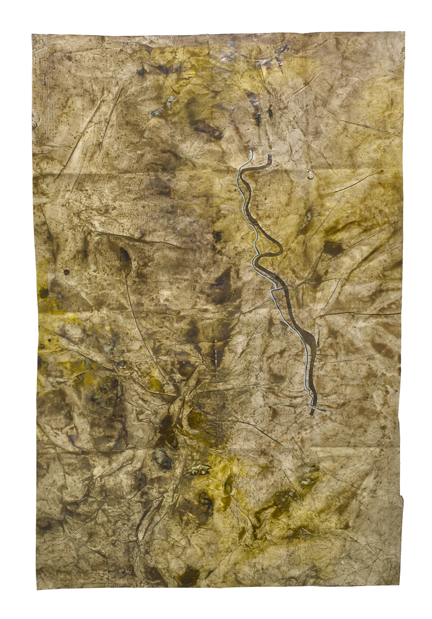 Mapa de Sequere 03, tècnica mixta i collage sobre paper, 150 × 100 cm