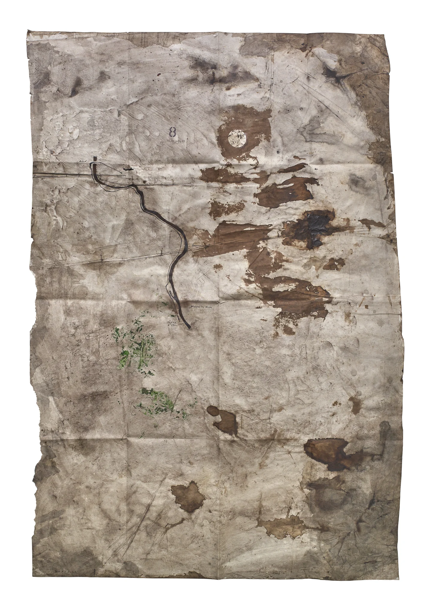 Mapa de Sequere 06, tècnica mixta i collage sobre paper, 150 × 100 cm