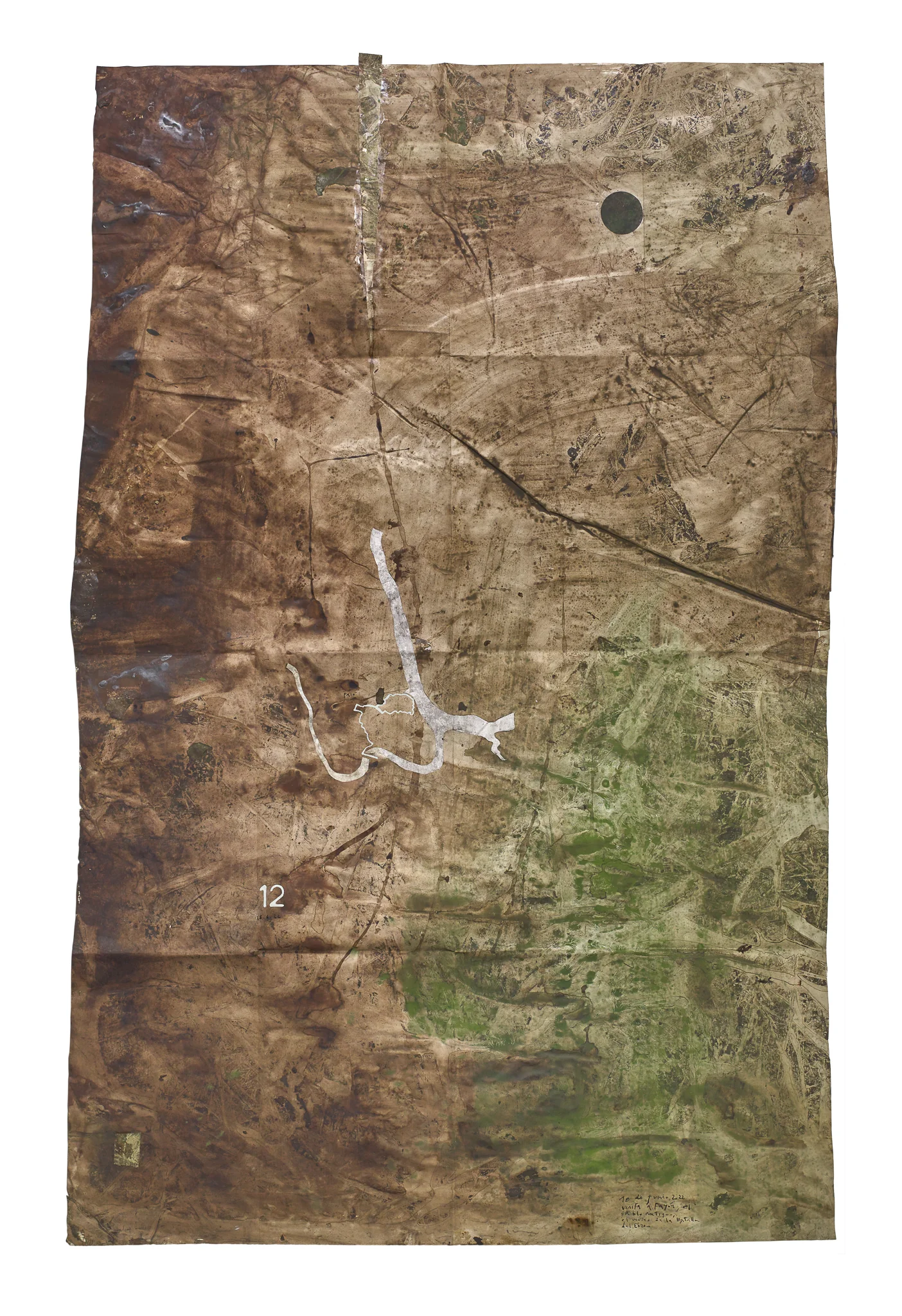 Mapa de Sequere 09, tècnica mixta i collage sobre paper, 150 × 100 cm