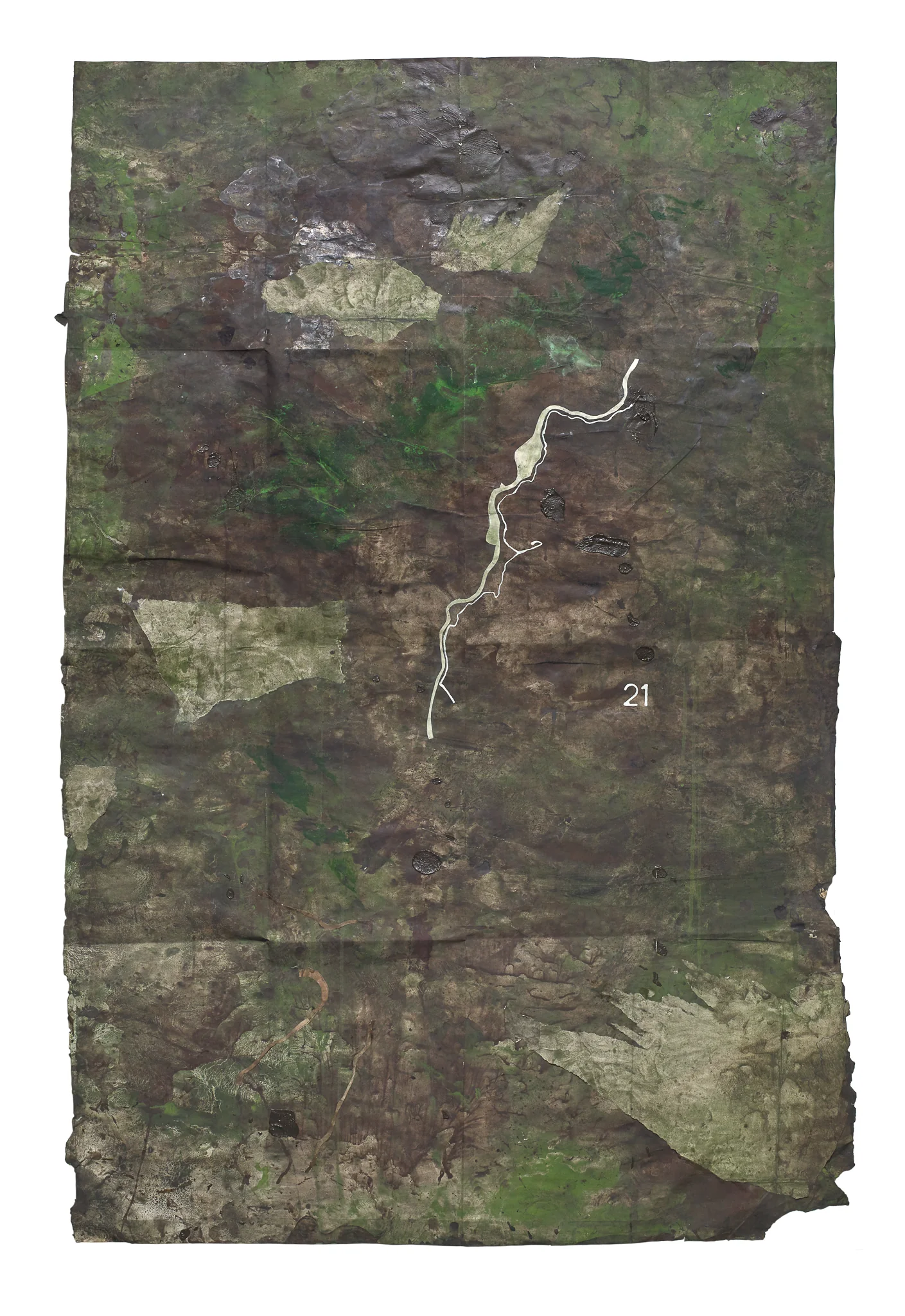 Mapa de Sequere 16, tècnica mixta i collage sobre paper, 150 × 100 cm