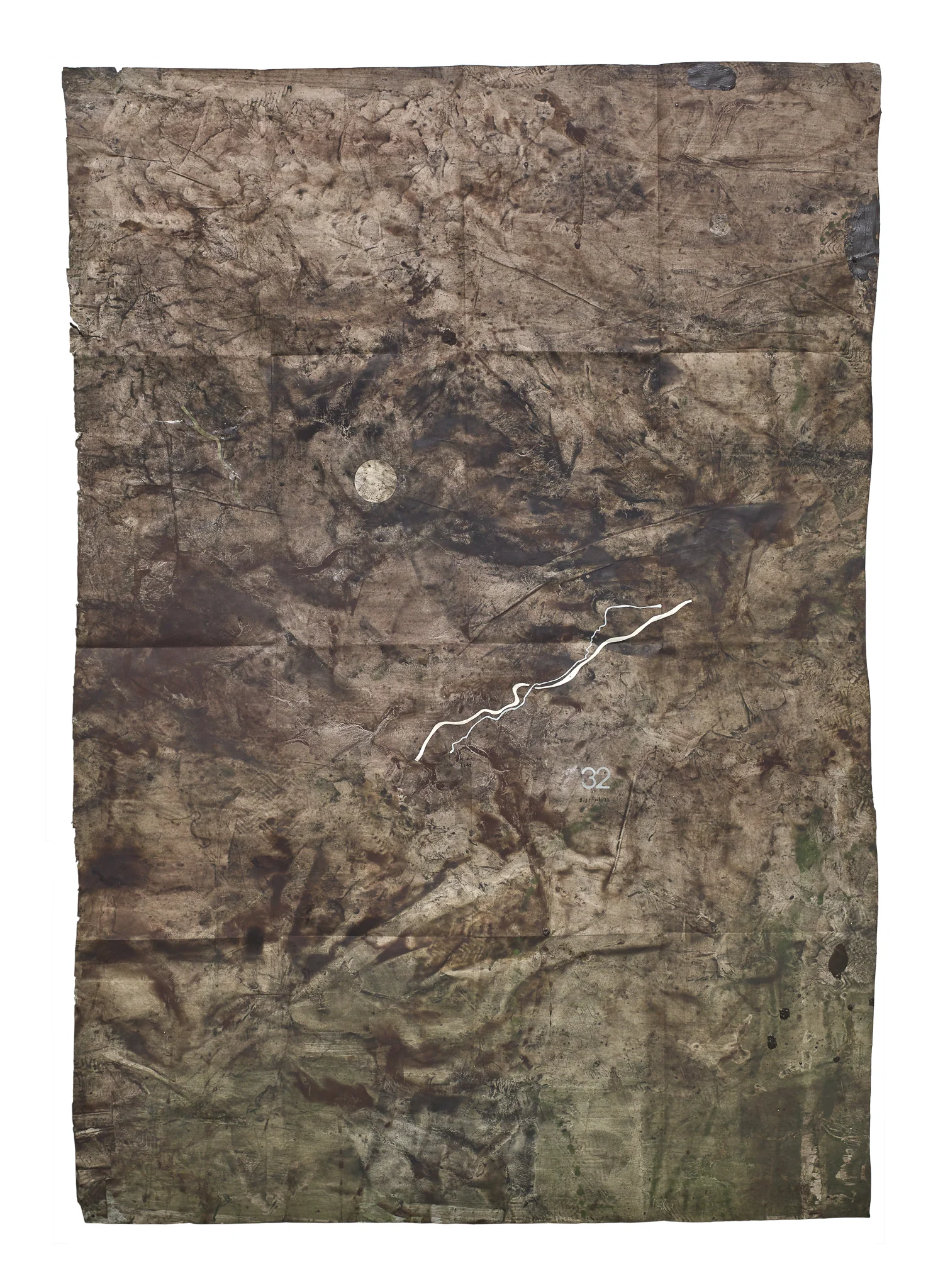 Mapa de Sequere 24, tècnica mixta i collage sobre paper, 150 × 100 cm