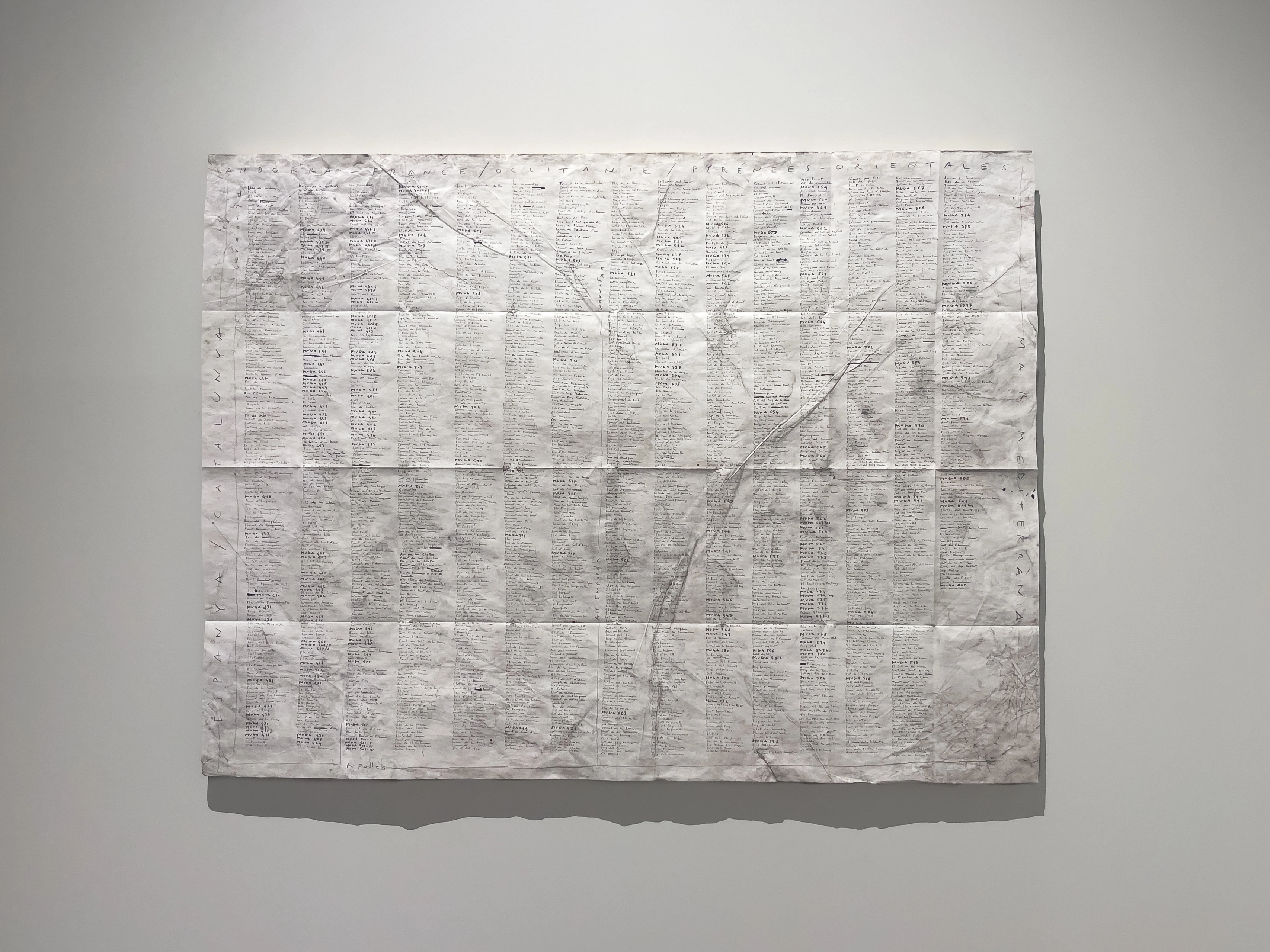 Border toponyms, 2022, mixed media on paper, 150 × 200 cm.