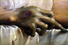 Il Cristo morto, dettaglio