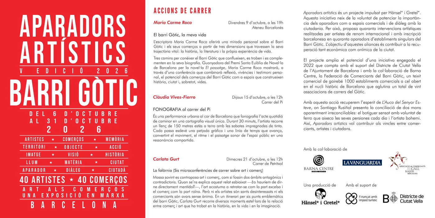 Foglio di sala di Aparadors Artístics 2026 (PDF)